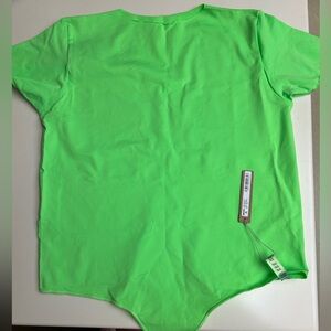 SKIMS Short Sleeved Bodysuit In Neon Green 4X/5X